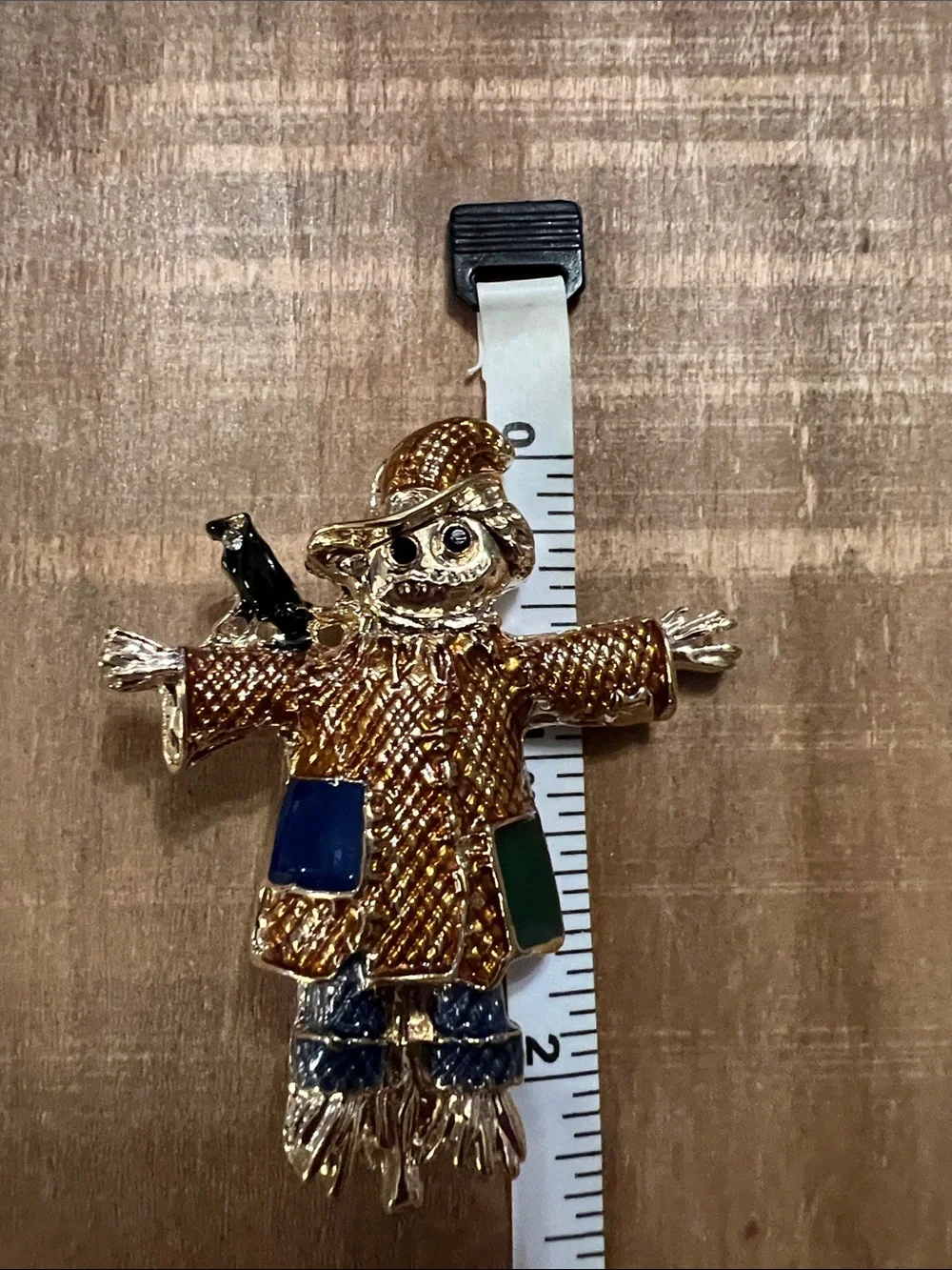 3/$18 Gold Scarecrow Decorative Pin with Blue and Green Accents Lot 6050